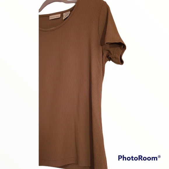 apostrophe  Woman's short sleeve ribbed top size M - Picture 3 of 5